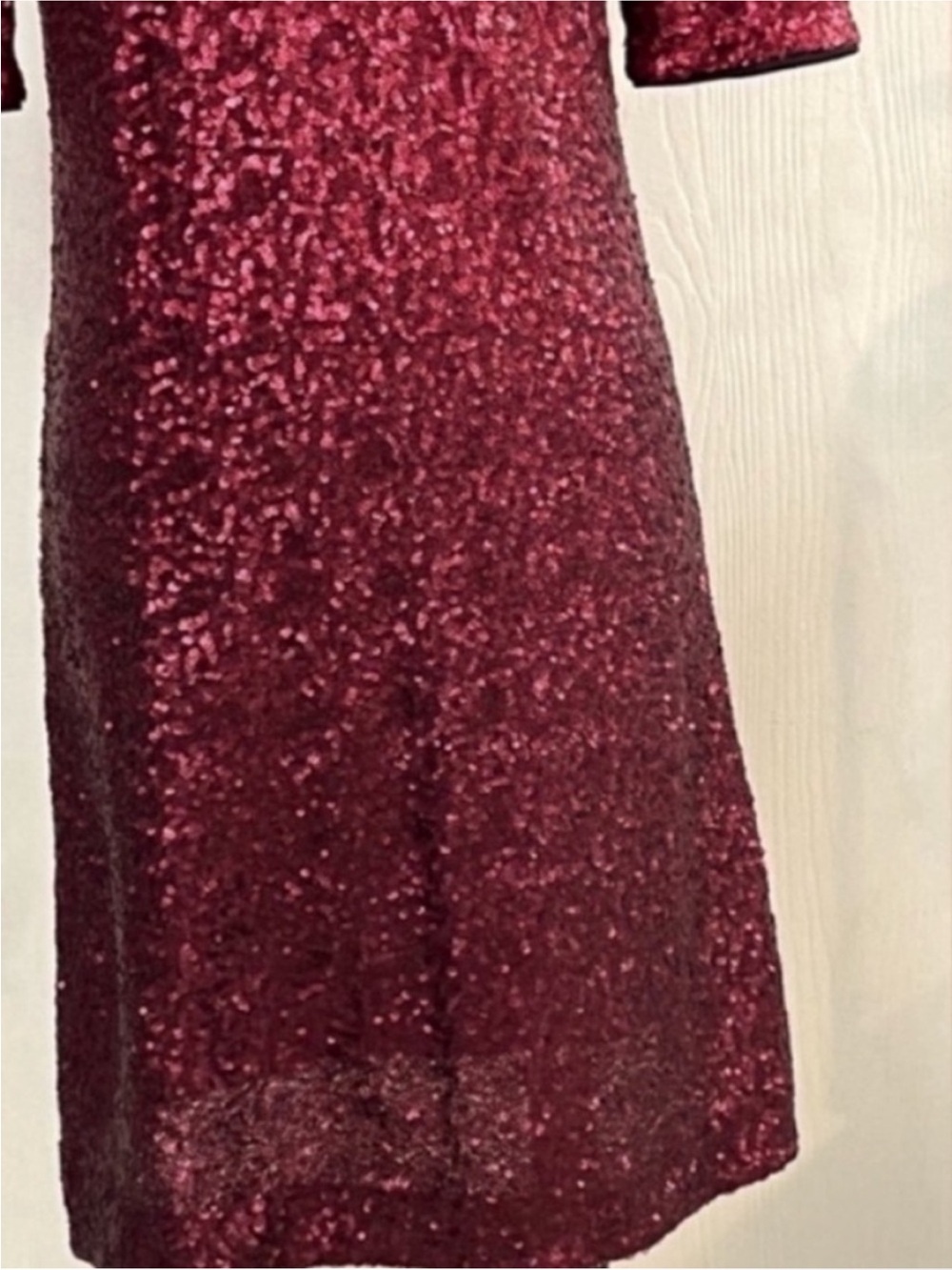 Betsy Johnson Women's Sequined Shift Dress - Burgundy Size 4 - Picture 6 of 9